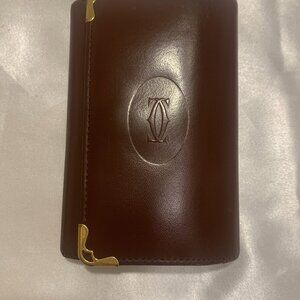 AUTH Cartier Key Holder Card Case Red Cartier